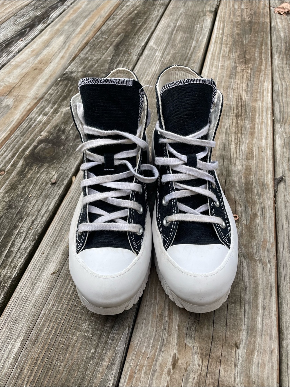 High-Top Canvas Sneakers in Black and White